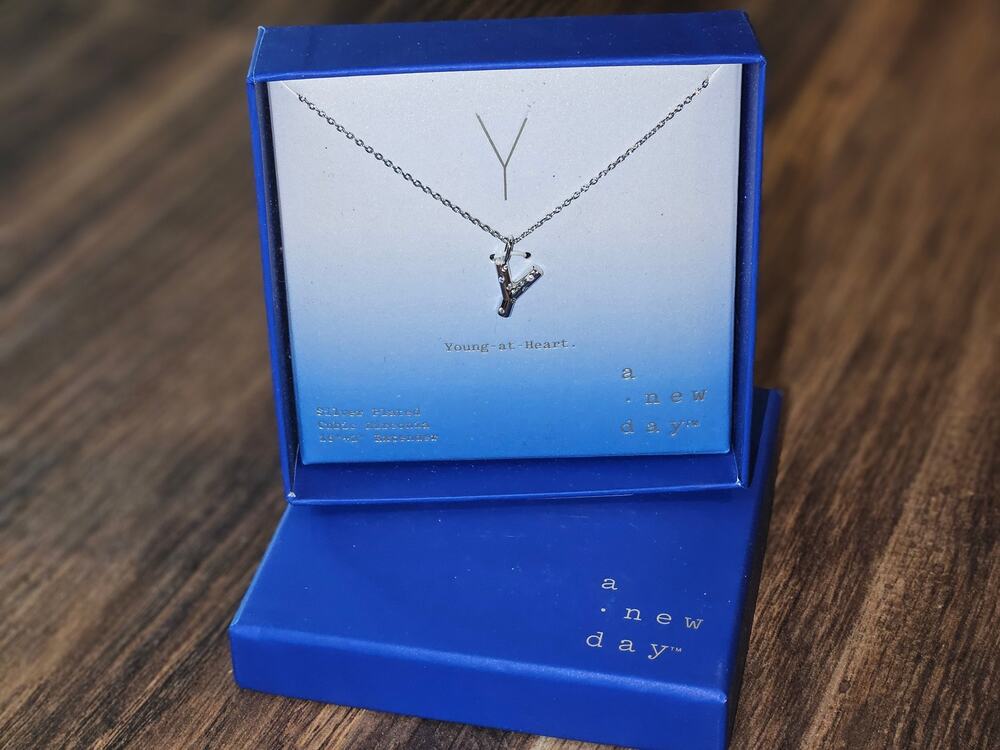 A New Day Silver Plated Y Initial Necklace NIB